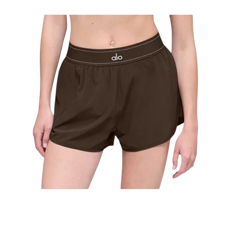 Alo Yoga Victory Running Shorts Brownstone Est Size S Lined High Rise Run
